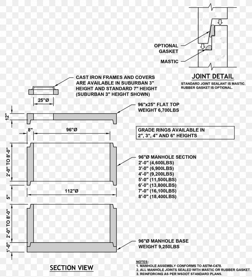 Manhole Precast Concrete Storm Drain Diagram Gasket, PNG, 1199x1319px, Manhole, Area, Black And White, Brand, Building Download Free