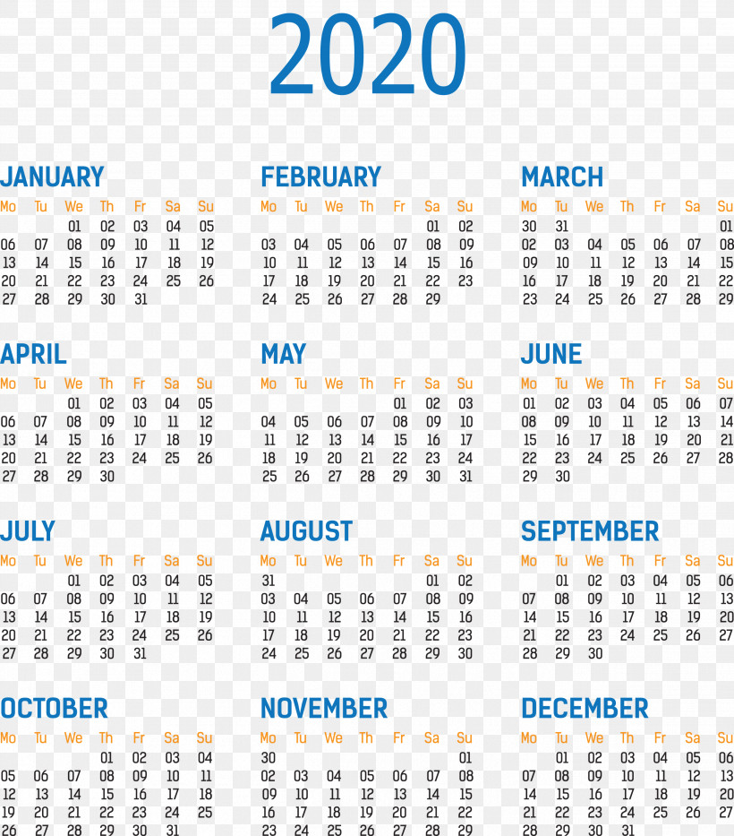 2020 Yearly Calendar Printable 2020 Yearly Calendar Template Full Year Calendar 2020, PNG, 2634x3000px, 2020 Yearly Calendar, Calendar System, Full Year Calendar 2020, Line, Meter Download Free