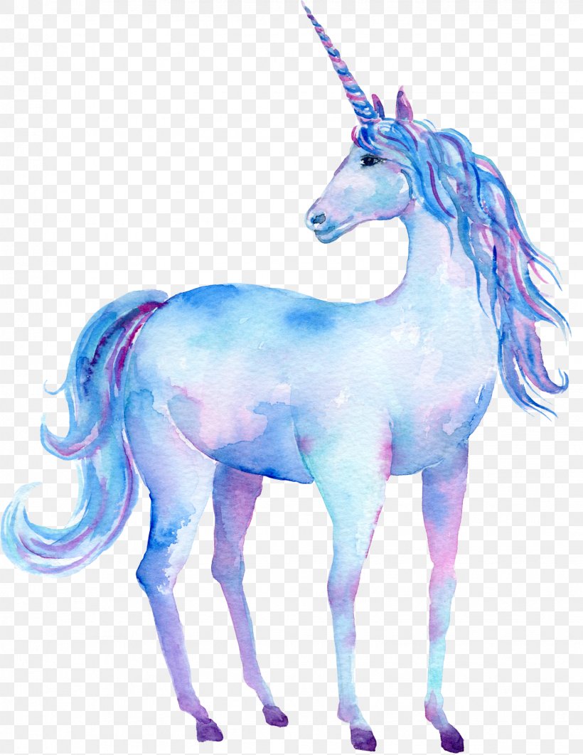 Unicorn Watercolor Painting Art Poster, PNG, 1543x2000px, Unicorn, Art, Blue, Drawing, Fictional Character Download Free