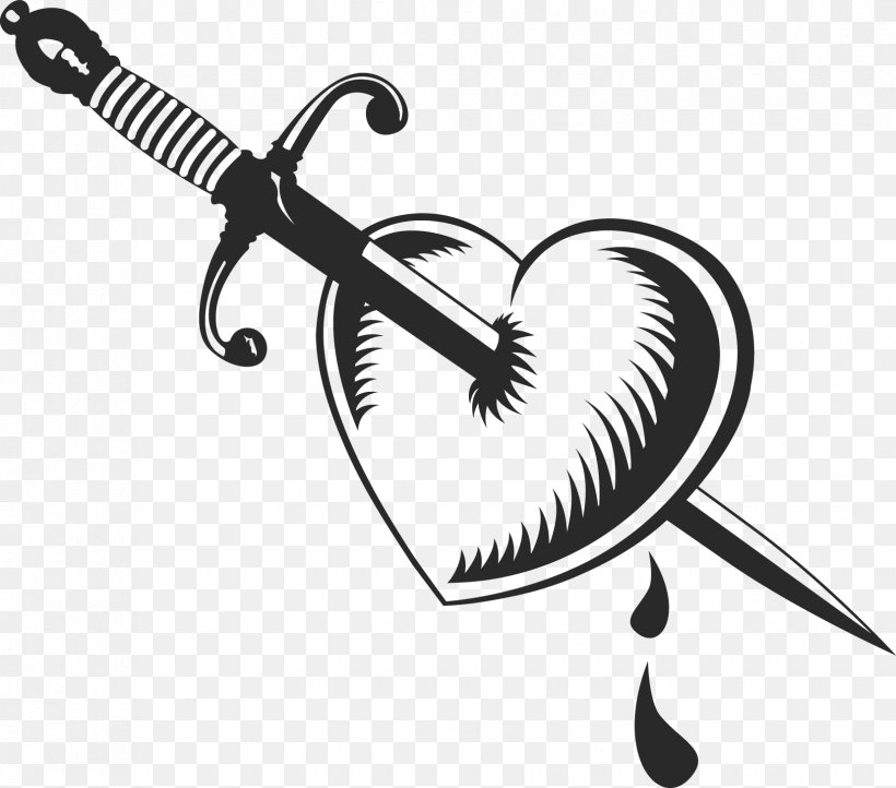 Dagger Heart Sword Clip Art, PNG, 1655x1458px, Watercolor, Cartoon, Flower, Frame, Heart Download Free