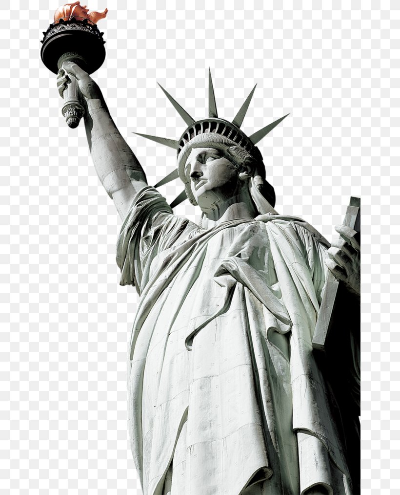 Statue Of Liberty New York Harbor Eiffel Tower Landmark, PNG, 658x1013px, Statue Of Liberty, Artwork, Black And White, Classical Sculpture, Eiffel Tower Download Free