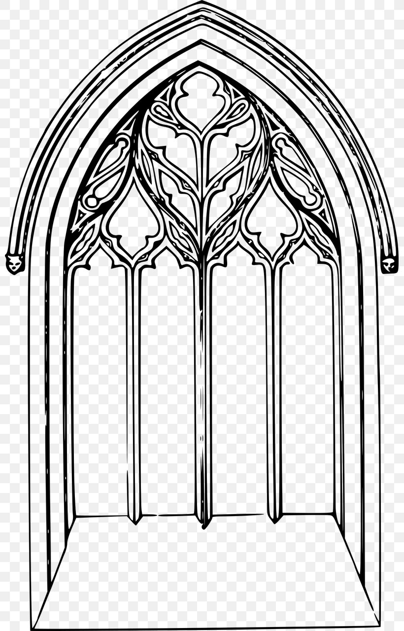 Church Window Stained Glass Clip Art, PNG, 799x1280px, Window, Arch, Architecture, Area, Black And White Download Free