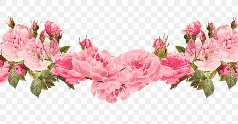 Pink Flowers Floral Design Clip Art, PNG, 886x465px, Flower, Azalea, Blossom, Branch, Cabbage Rose Download Free