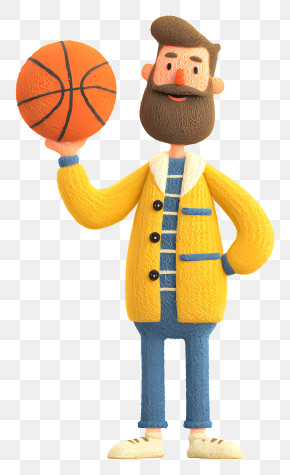 Teacher Holding Basketball - Bearded Man Holding Basketball PNG