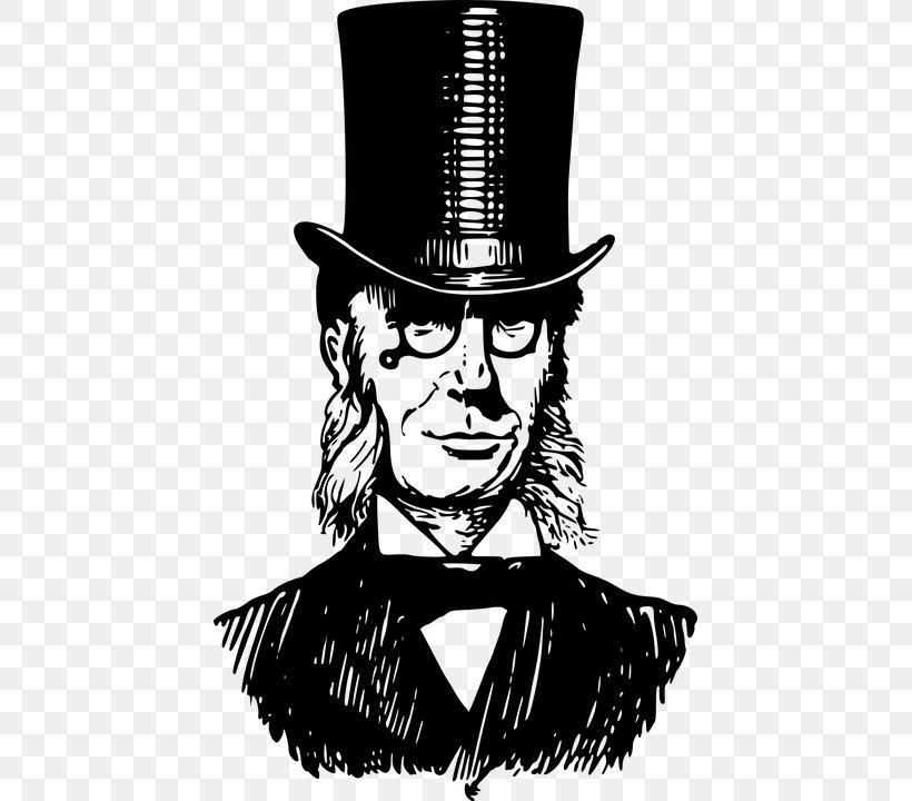 Top Hat Clip Art, PNG, 435x720px, Top Hat, Art, Black And White, Bowler Hat, Clothing Download Free