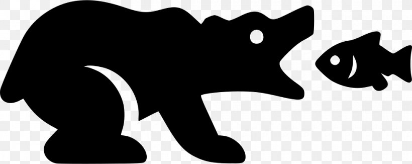 Cat Bear Salmon Clip Art, PNG, 980x390px, Cat, Alaska, Bear, Black, Black And White Download Free