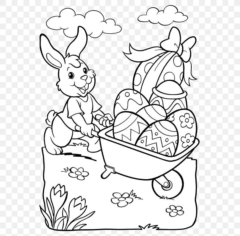 Easter Bunny Drawing Coloring Book Image, PNG, 595x806px, Watercolor, Cartoon, Flower, Frame, Heart Download Free