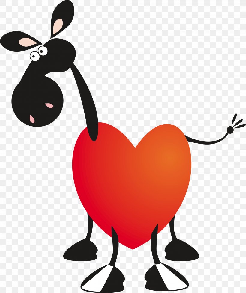 Valentine's Day Heart Donkey, PNG, 2822x3370px, Watercolor, Cartoon, Flower, Frame, Heart Download Free