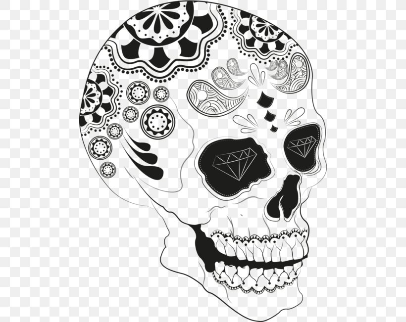 Calavera Day Of The Dead Drawing Skull Art, PNG, 500x651px, Calavera, Art, Black And White, Bone, Color Download Free