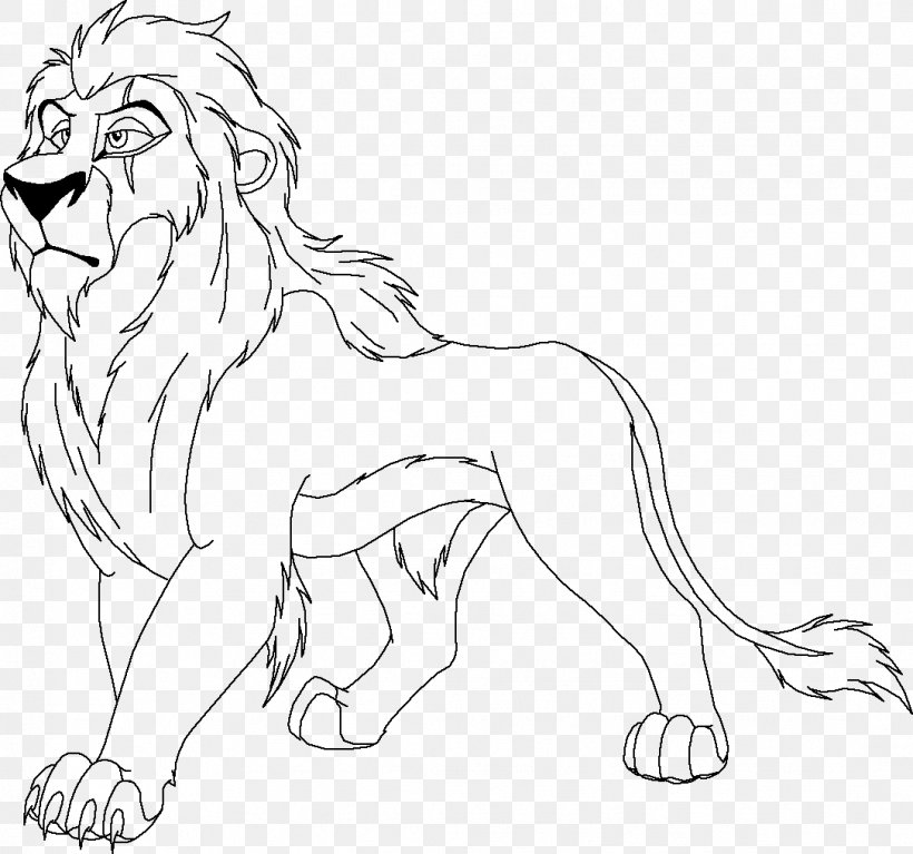 Scar Simba Mufasa Lion Coloring Book, PNG, 1086x1017px, Scar, Art, Artwork, Big Cats, Black And White Download Free