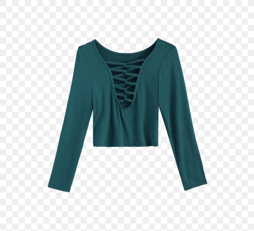 Sleeve T-shirt Hoodie Crop Top, PNG, 558x744px, Sleeve, Aqua, Clothing, Crop Top, Electric Blue Download Free