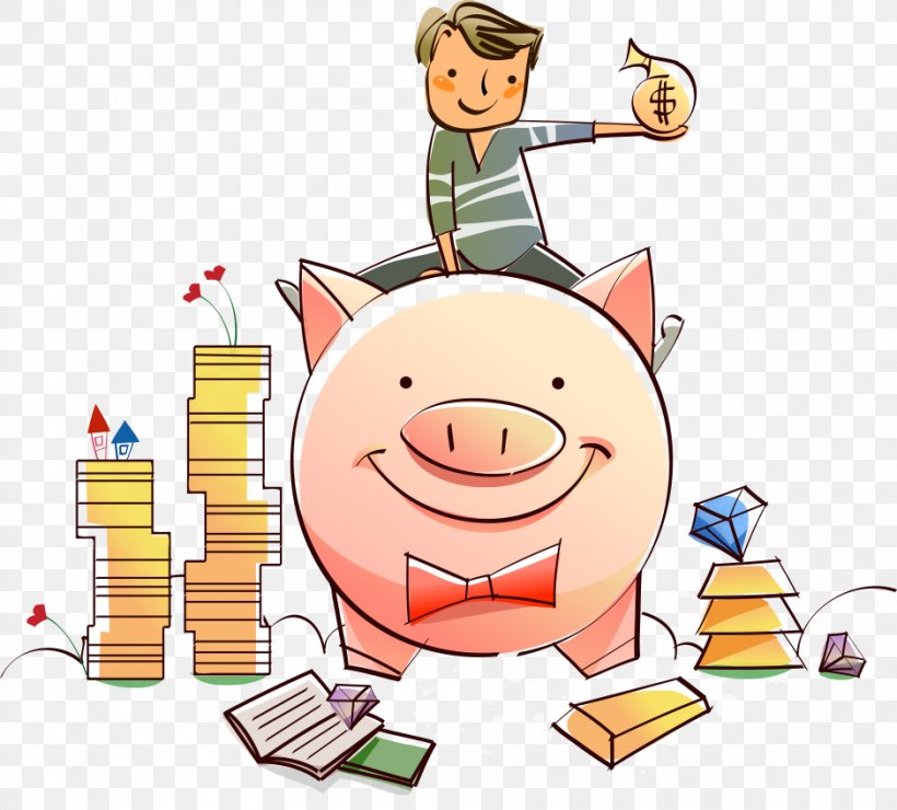 Domestic Pig Cartoon Piggy Bank, PNG, 939x848px, Domestic Pig, Bank, Boy, Cartoon, Child Download Free