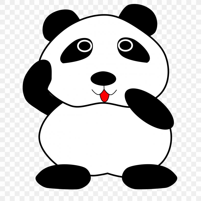 Giant Panda Bear Cartoon Clip Art, PNG, 2400x2400px, Giant Panda, Art, Artwork, Bear, Black Download Free