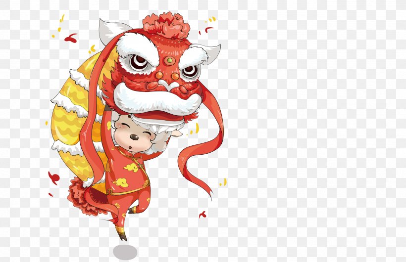 Lion Dance Chinese New Year Lantern Festival, PNG, 2559x1654px, Lion, Art, Cartoon, Chinese New Year, Chinese Zodiac Download Free
