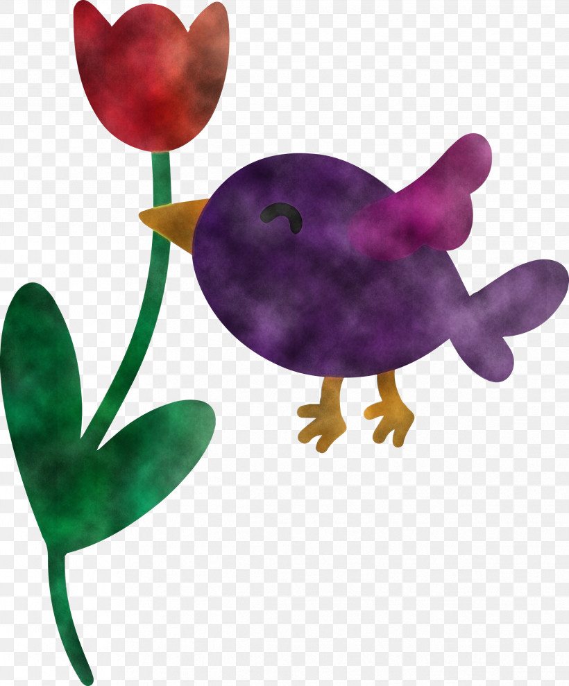 Flying Bird With Flower, PNG, 2486x3000px, Flying Bird With Flower, Animal Figure, Heart, Magenta Download Free