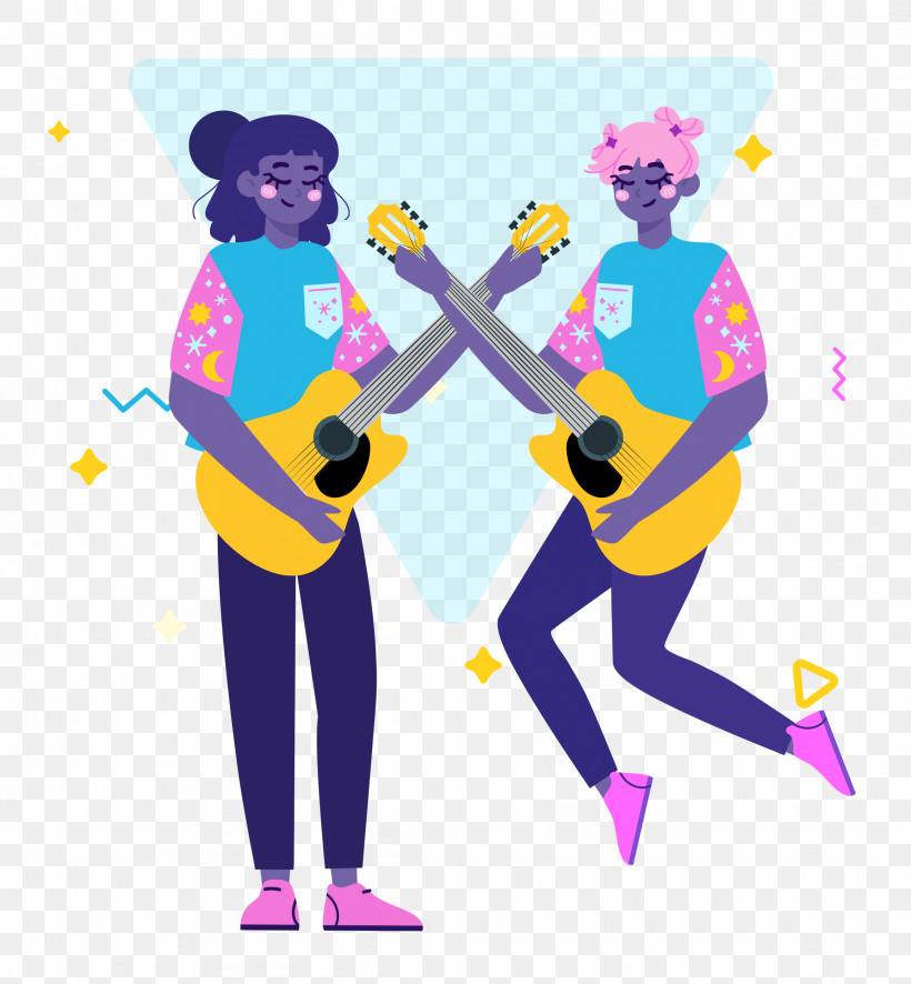 Music Guitar Party Time, PNG, 2313x2500px, Music, Behavior, Cartoon, Geometry, Guitar Download Free