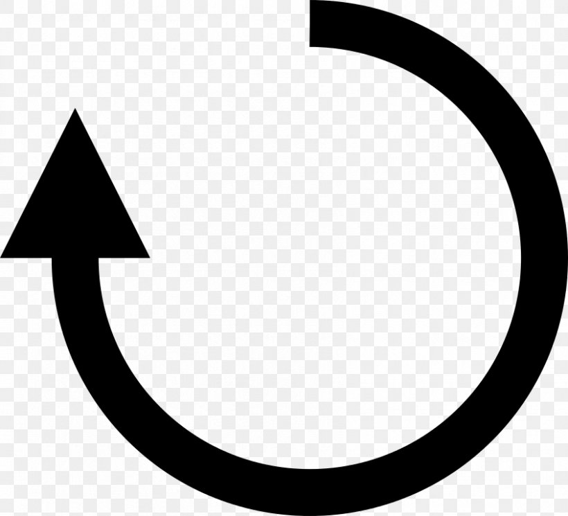 Clockwise Arrow Circle Rotation, PNG, 845x768px, Clockwise, Area, Black And White, Crescent, Monochrome Download Free