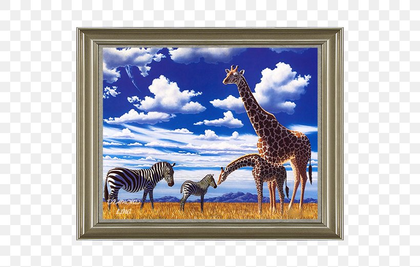 Animal Northern Giraffe Painting Zebra Safari, PNG, 522x522px, Animal, Art, Elephantidae, Embroidery, Fauna Download Free