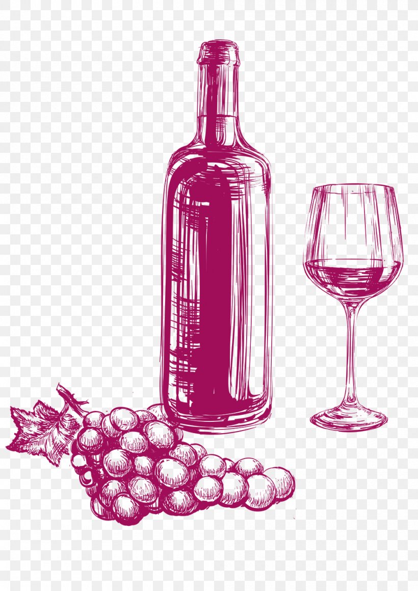 Wine Drawing Beer Grape, PNG, 1000x1415px, Wine, Alcoholic Drink, Barware, Beer, Bottle Download Free
