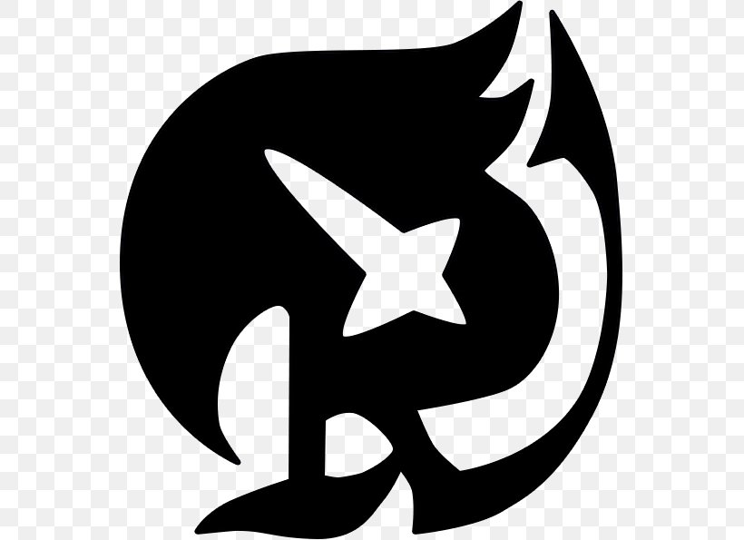 Fairy Tail Logo Symbol Blue Pegasus, PNG, 595x595px, Fairy Tail, Art, Black And White, Blue Pegasus, Crescent Download Free