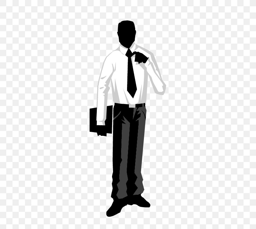 Silhouette Businessperson, PNG, 372x735px, Silhouette, Black And White, Business, Businessperson, Drawing Download Free