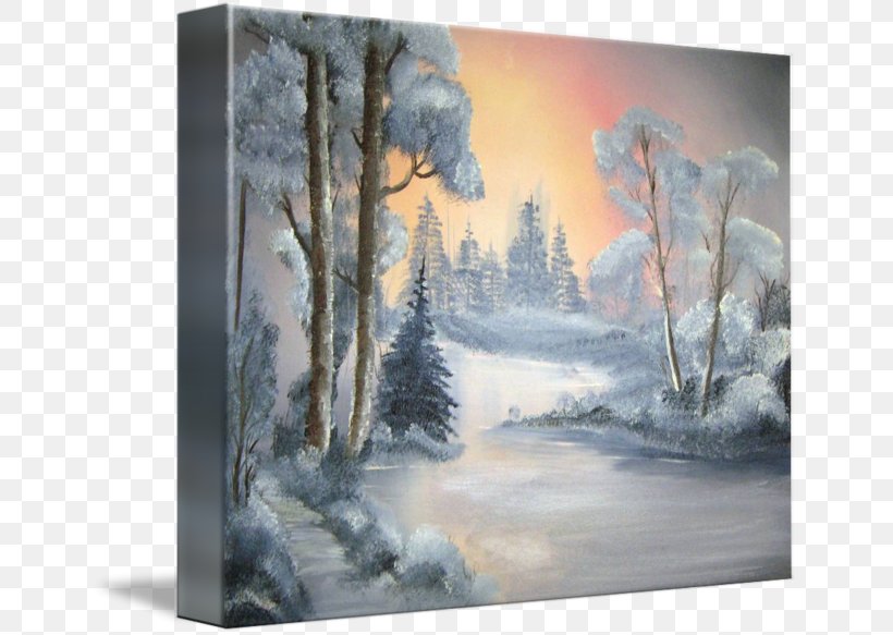 Watercolor Painting Winter Imagekind, PNG, 650x583px, Painting, Color, Forest, Freezing, Frost Download Free