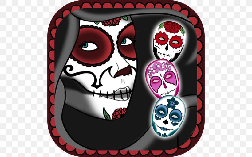 La Calavera Catrina Skull Mexico Halloween, PNG, 512x512px, Calavera, App Store, Bone, Disguise, Google Play Download Free