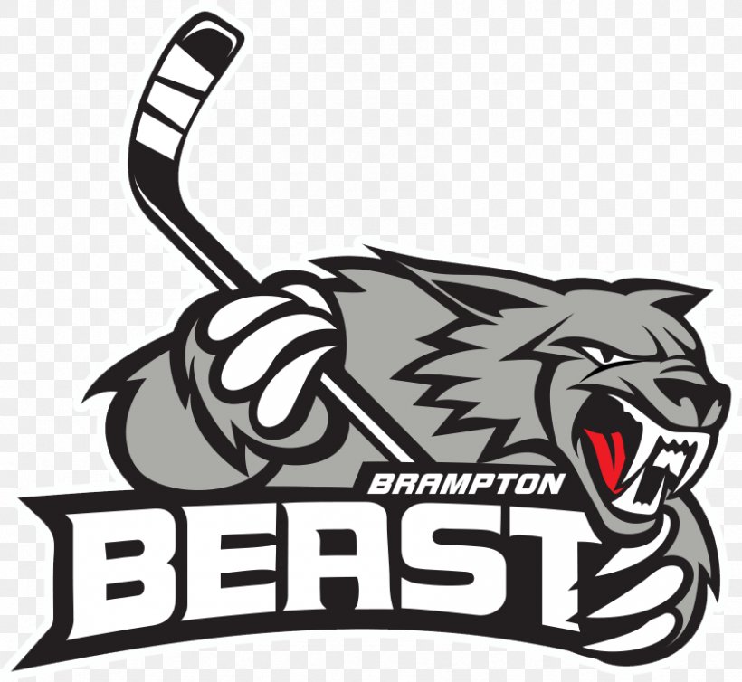 Powerade Centre Brampton Beast ECHL Worcester Railers Montreal Canadiens, PNG, 847x779px, Brampton Beast, Artwork, Black, Black And White, Brampton Download Free