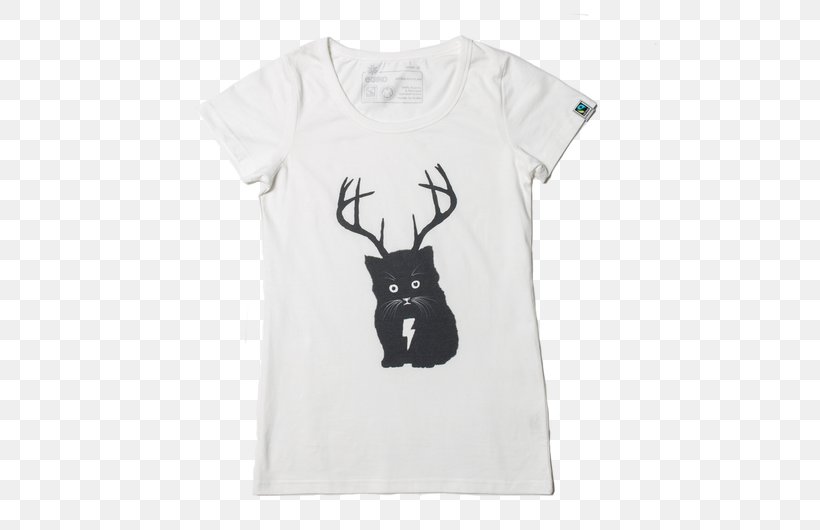 T-shirt Reindeer Sleeve Antler Font, PNG, 500x530px, Tshirt, Antler, Black, Brand, Clothing Download Free