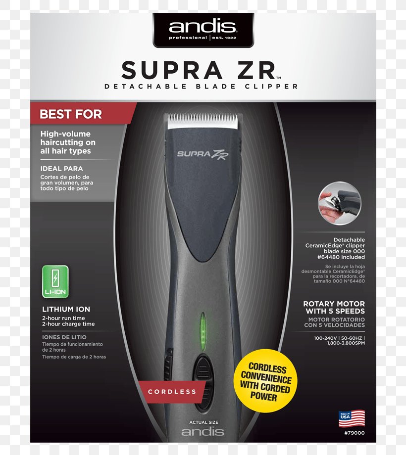 Hair Clipper Andis Supra ZR 79000 Andis Master Adjustable Blade Clipper Andis Supra 120 Ion 68265, PNG, 780x920px, Hair Clipper, Advertising, Andis, Andis Fade Master, Barber Download Free