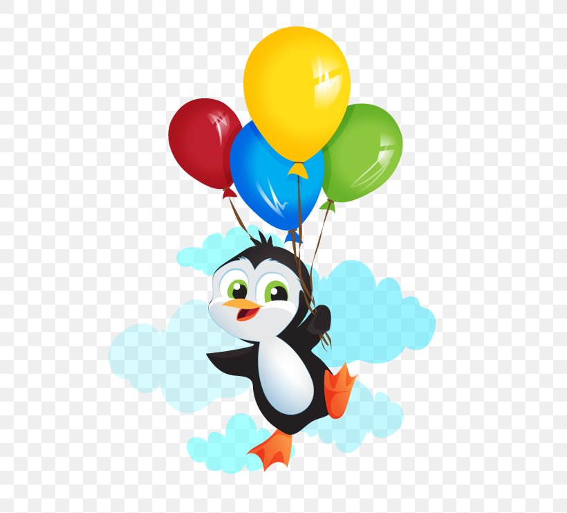 Penguin Balloon Bird Clip Art, PNG, 540x741px, Penguin, Animal, Balloon, Balloon Rocket, Beak Download Free