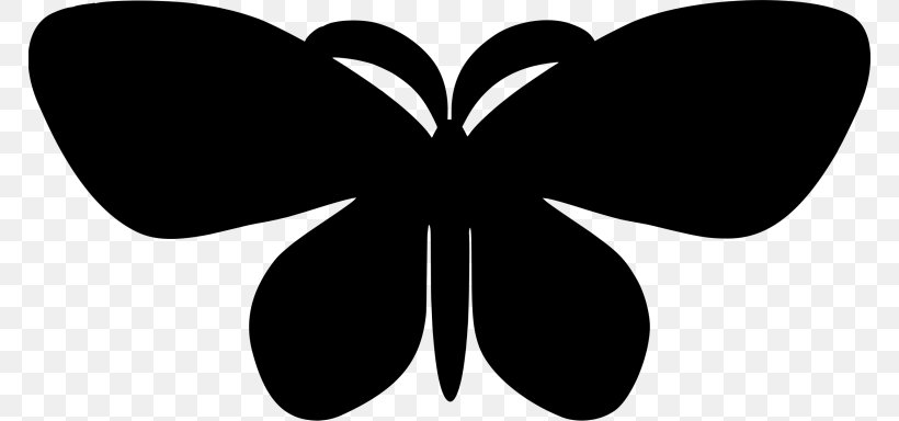 Silhouette Butterfly Clip Art, PNG, 768x384px, Silhouette, Art, Black, Black And White, Butterfly Download Free