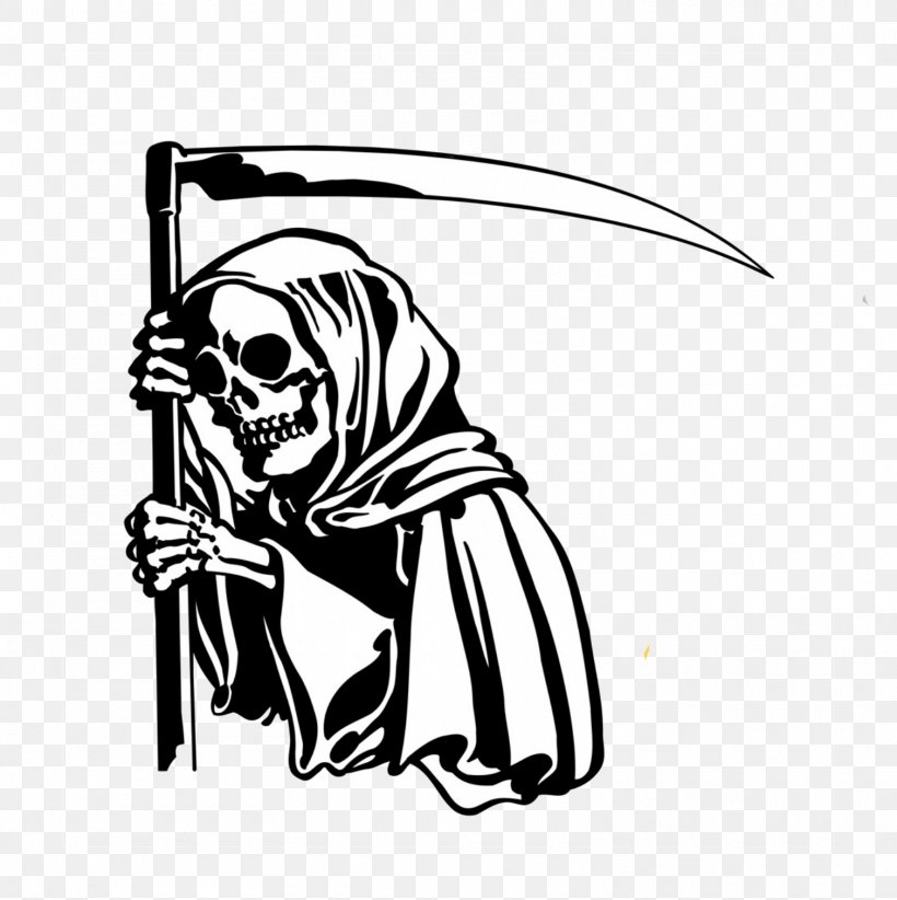 Death Sticker Wall Decal Reaper, PNG, 1510x1514px, Death, Adhesive, Art, Black, Black And White Download Free