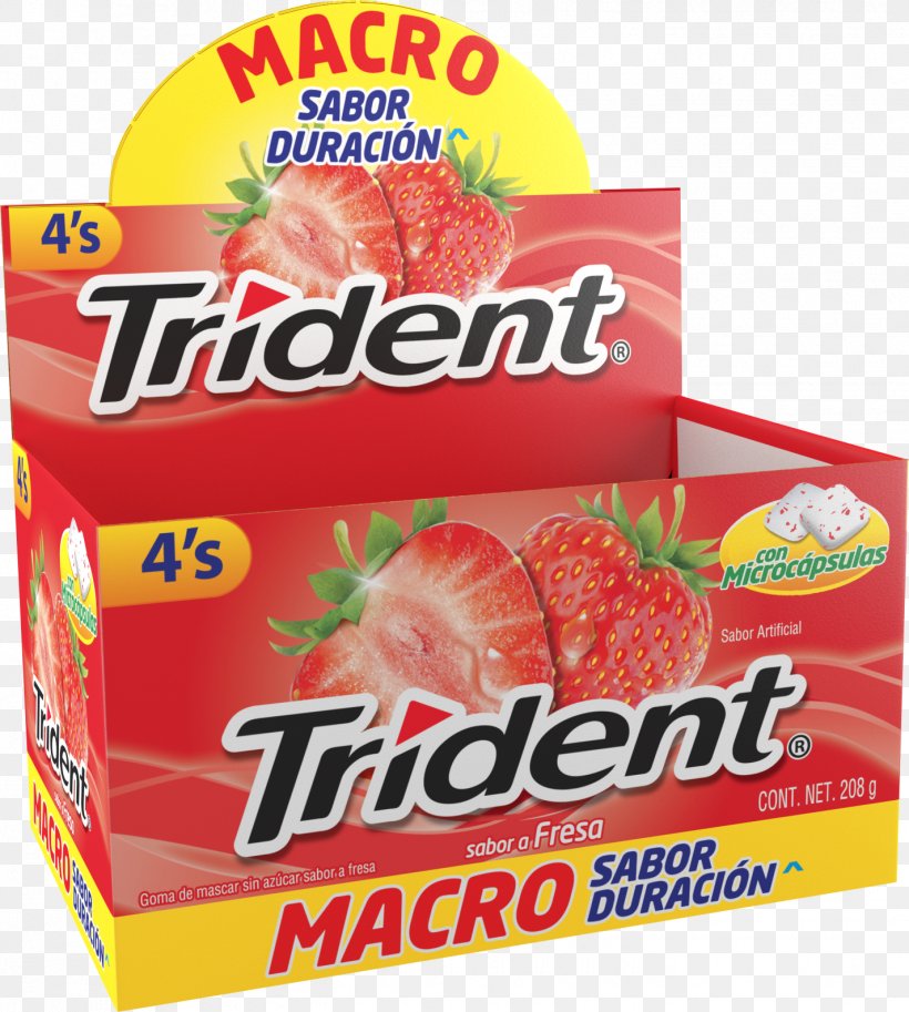 Strawberry Chewing Gum Trident Flavor Mentha Spicata, PNG, 1425x1587px, Strawberry, Brand, Bubbaloo, Caramel, Chewing Gum Download Free