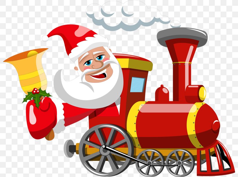 Santa Claus Train Gift Christmas Clip Art, PNG, 800x612px, Santa Claus, Christmas, Christmas Card, Christmas Elf, Christmas Gift Download Free