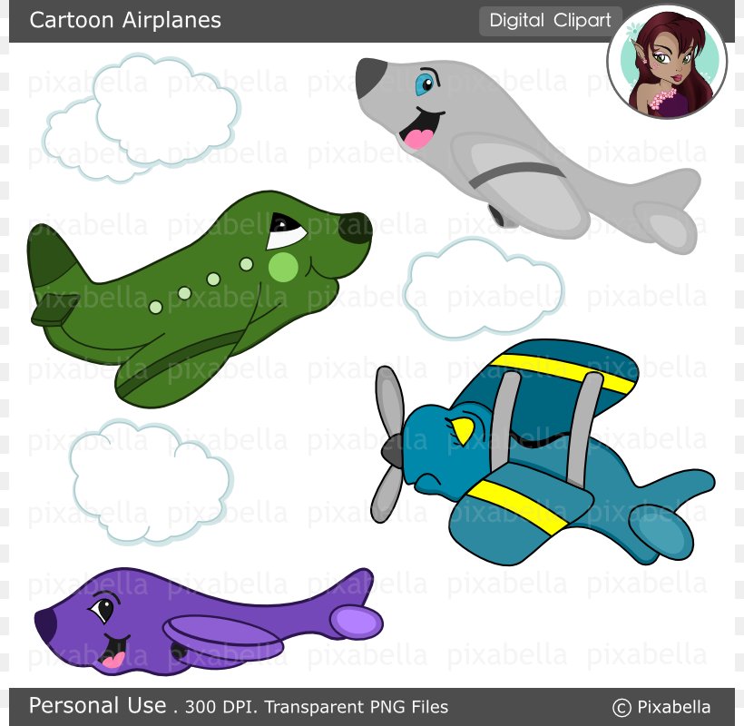 Airplane Cartoon Clip Art, PNG, 800x800px, Airplane, Amphibian, Area, Cartoon, Fish Download Free