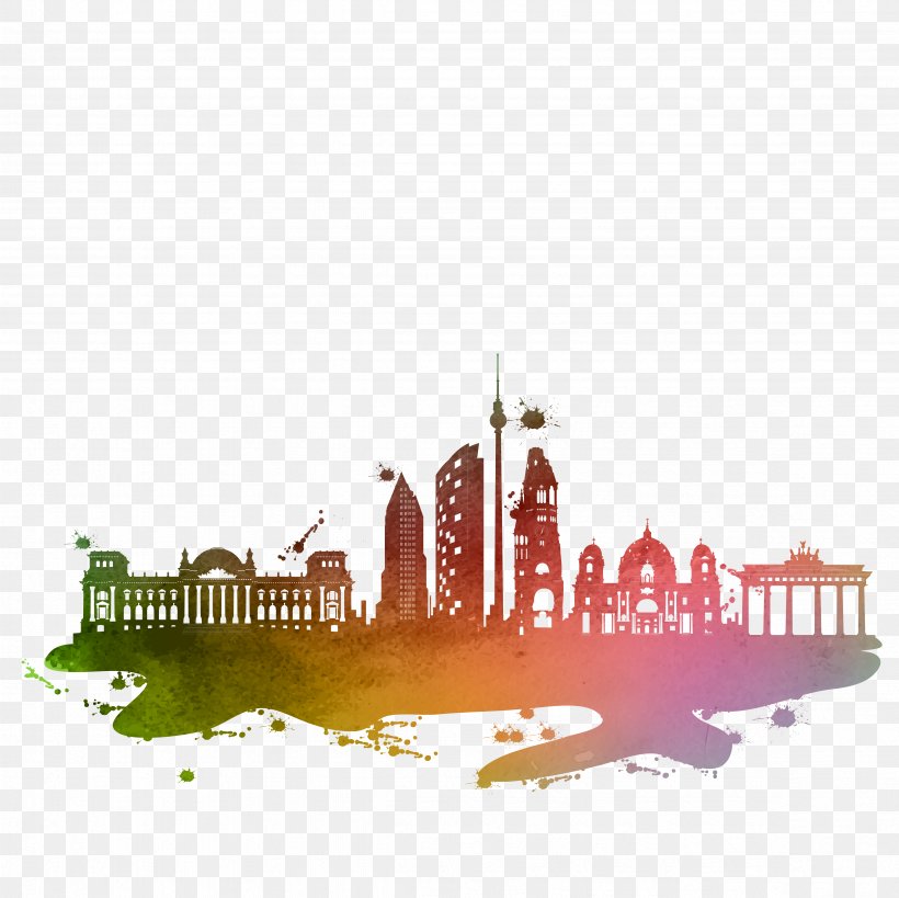 Berlin Rome Skyline Silhouette, PNG, 4724x4724px, Berlin, Brand, Cityscape, Landscape Painting, Logo Download Free