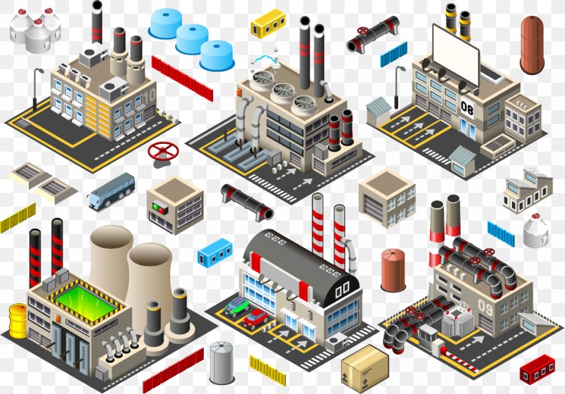 Factory Building Industry Isometric Projection, PNG, 1000x698px, Factory, Architectural Engineering, Building, Circuit Component, Circuit Prototyping Download Free