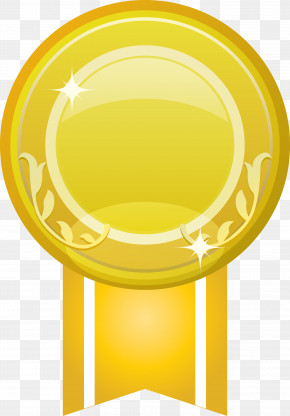 Gold Badge Ribbon Badge Blank Badge PNG
