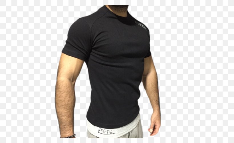 T-shirt Clothing Leggings Duffel Cotton, PNG, 500x500px, Tshirt, Black, Clothing, Collar, Cotton Download Free
