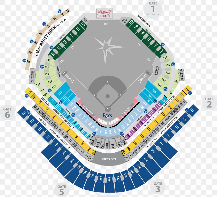 Tropicana Field Tampa Bay Rays Rays Ballpark Guaranteed Rate Field Tampa Bay Buccaneers, PNG, 2340x2133px, Tropicana Field, Aircraft Seat Map, Angel Stadium, Area, Arena Download Free