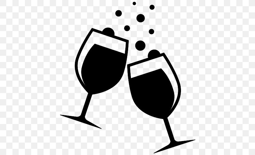 Wine Glass Clip Art, PNG, 500x500px, Wine Glass, Artwork, Black And White, Bottle, Champagne Download Free