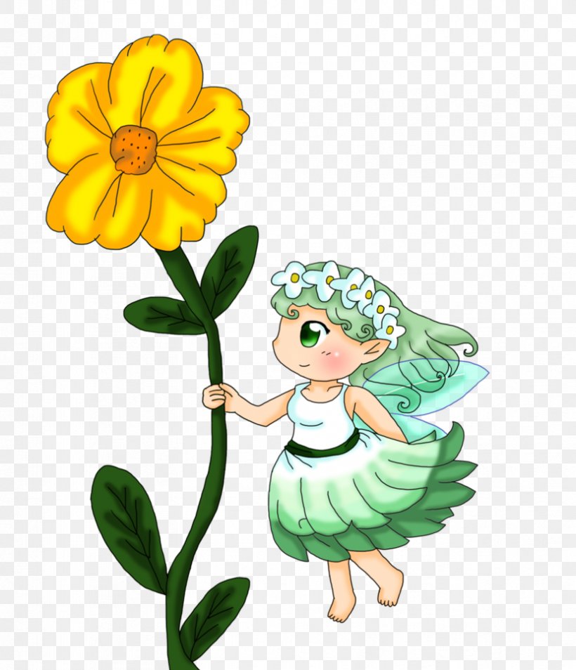 Fairy Drawing Flower Clip Art, PNG, 829x965px, Fairy, Art, Common Sunflower, Cut Flowers, Daisy Download Free