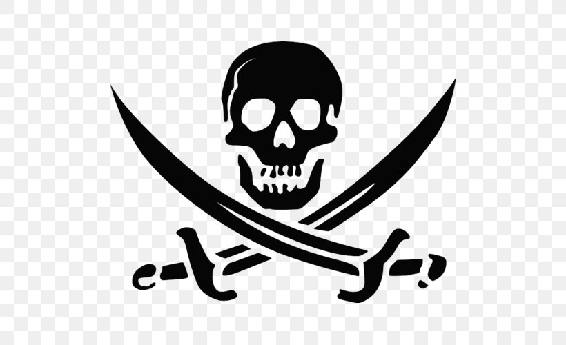 Skull And Crossbones Jolly Roger Piracy Image, PNG, 500x500px, Skull And Crossbones, Black And White, Bone, Brand, Calico Jack Download Free