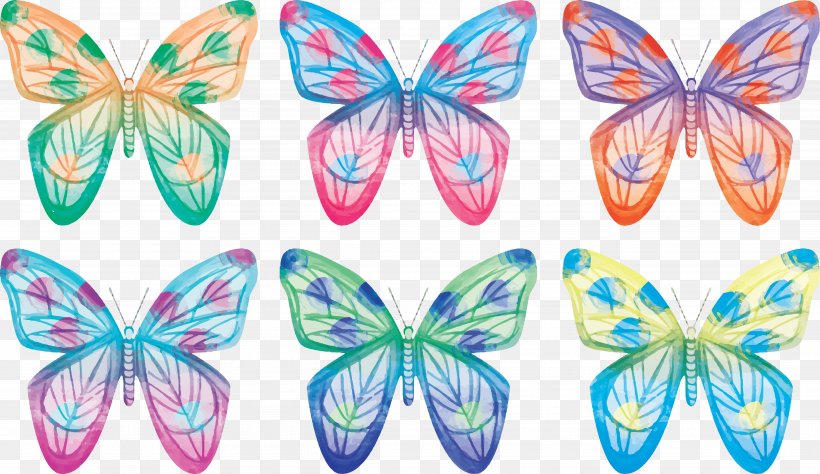 Butterfly Painting Illustration, PNG, 5249x3040px, Butterfly, Blue, Butterflies And Moths, Color, Drawing Download Free