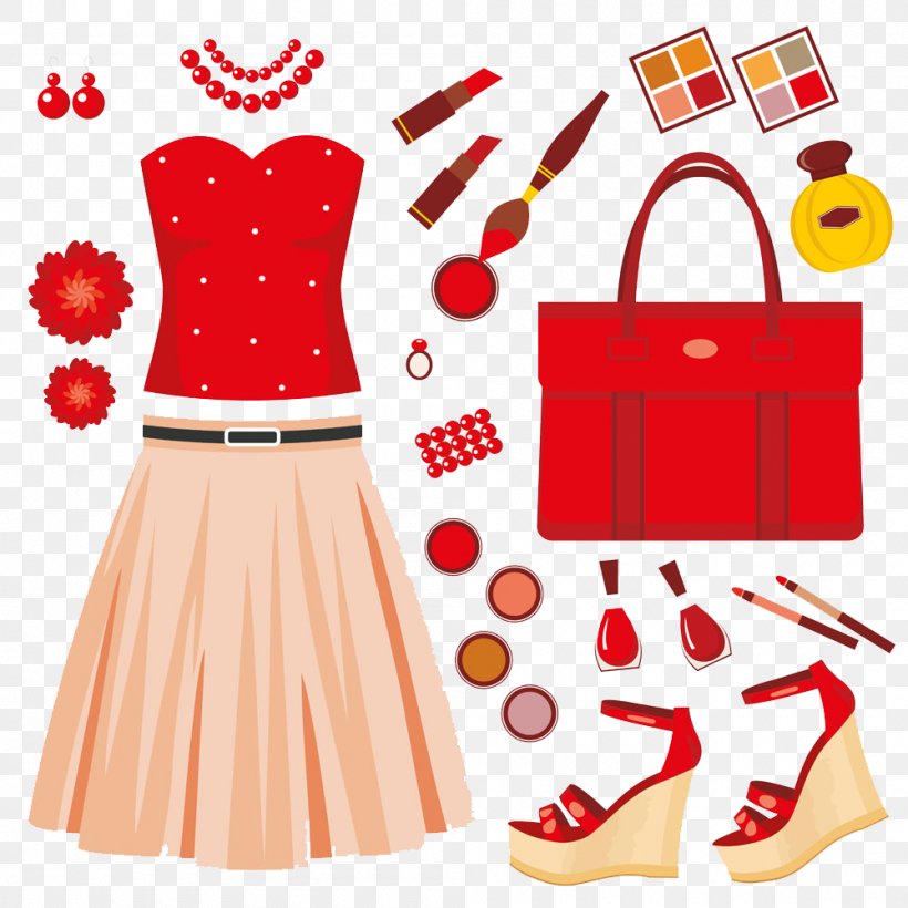 Dress Fashion Handbag Clip Art, PNG, 1000x1000px, Fashion, Clip Art, Clothing, Cosmetics, Dress Download Free