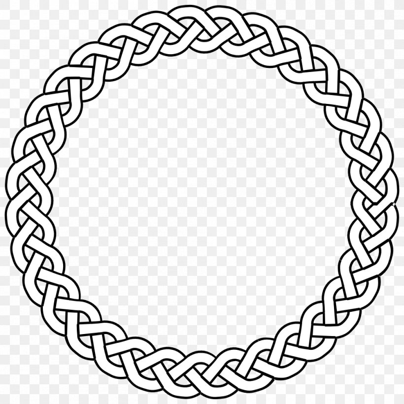 Braid Circle Clip Art, PNG, 999x999px, Braid, Area, Black And White, Celtic Knot, Free Content Download Free
