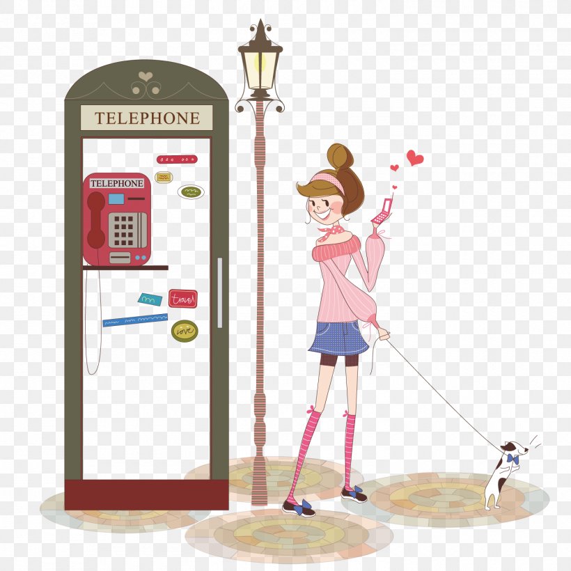 Telephone Booth Cartoon Illustration, PNG, 1500x1500px, Telephone Booth, Cartoon, Drawing, Mobile Phones, Photography Download Free