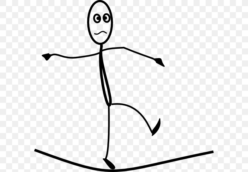 Tightrope Walking Cartoon Circus Stick Figure Clip Art, PNG, 600x569px, Tightrope Walking, Animation, Area, Artwork, Black And White Download Free