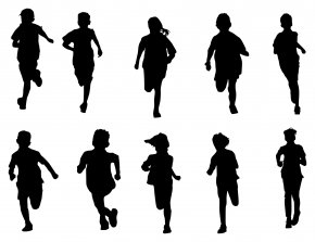 woman running scared silhouette